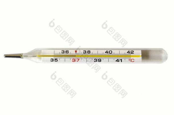 医用体温计，白底分离温度37 ℃