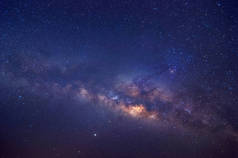银河系，星辰和宇宙中的太空尘埃，高速曝光，银河系五彩斑斓的夜景，夏天的星空，美丽的宇宙，太空背景.
