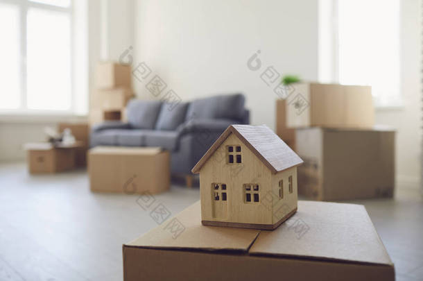 Concept of a new home apartment housing real estate purchase lease <strong>sale</strong> investment mortgage.
