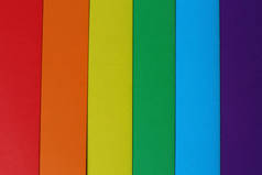 彩色纸板，背景。红色、橙色、黄色、蓝色、紫色、 LGBT色和社区自豪感.