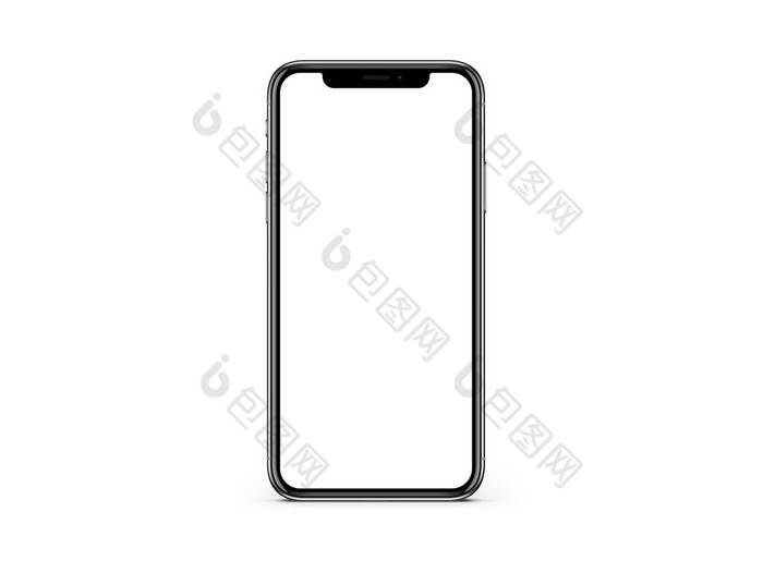 基于白色背景模型的iPhone X黑屏模型