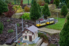 火车、铁路及周围环境微型模型