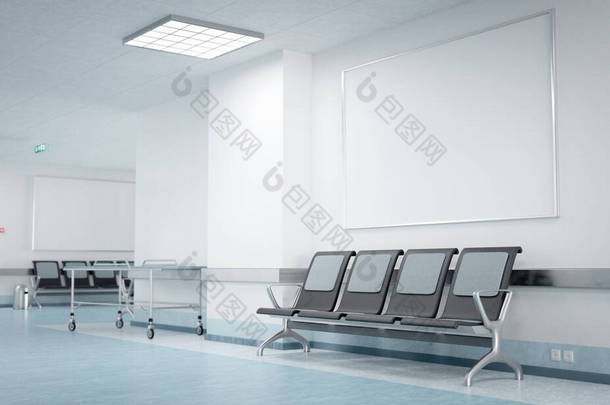 医院走廊海报模型
