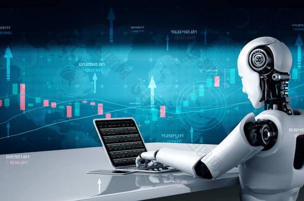 人工智能机器人利用机器学习控制的未来财务技术