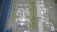 深圳宝安国际机场-SZX-3D模型空中渲染