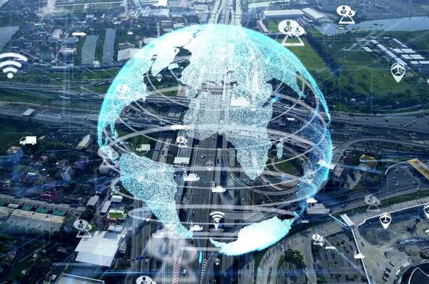 智能城市的全球连接和交通现代化