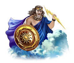 宙斯-天空之神，雷电，古希腊神话，奥林匹斯的最高统治者，罗马木星，白色背景上孤立的人物