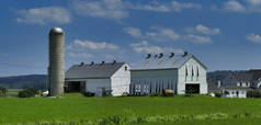 乡间的Amish Barn和Silo