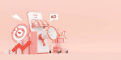 3D网上销售射击广告要有效和有针对性的说明.