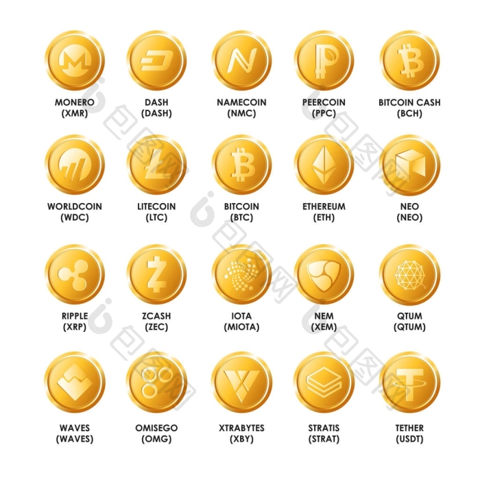 比特币金银币图标图片-包图网企业站
