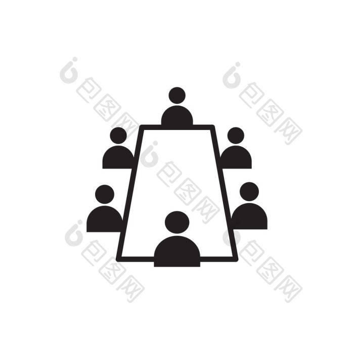 团队商务会议与团队合作图标向量图形设计标图片-包图网企业站