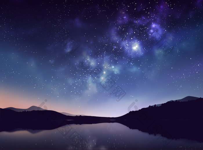 晚上的背景下在蓝蓝的天空上的星星图片-包图网企业站