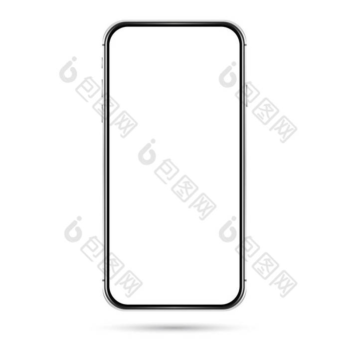 孤立的手机模型矢量手机框架结构白色背景的图片-包图网企业站