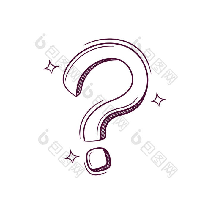 手绘问号矢量绘图说明图片-包图网企业站