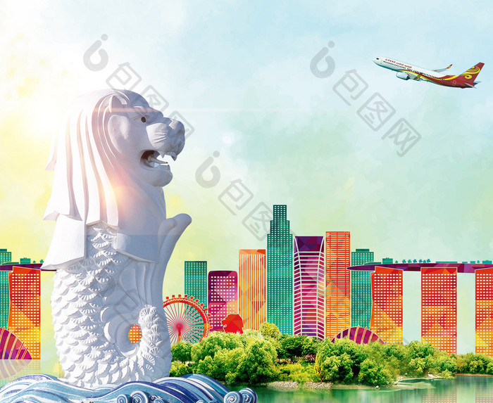 新加坡旅游海报模板
