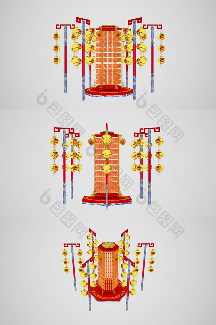 2019元旦新年美陈布景模型