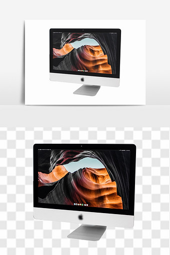 高清无抠图宽屏苹果电视机元素图片