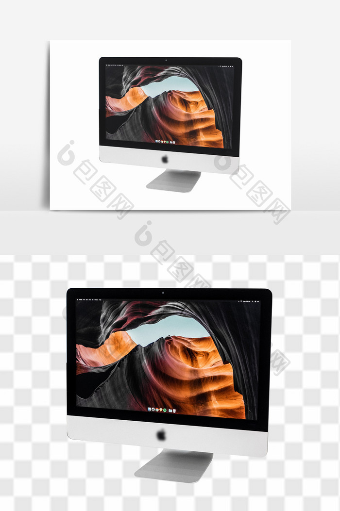 高清无抠图宽屏苹果电视机元素