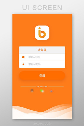 黄色APP登录注册UI移动界面