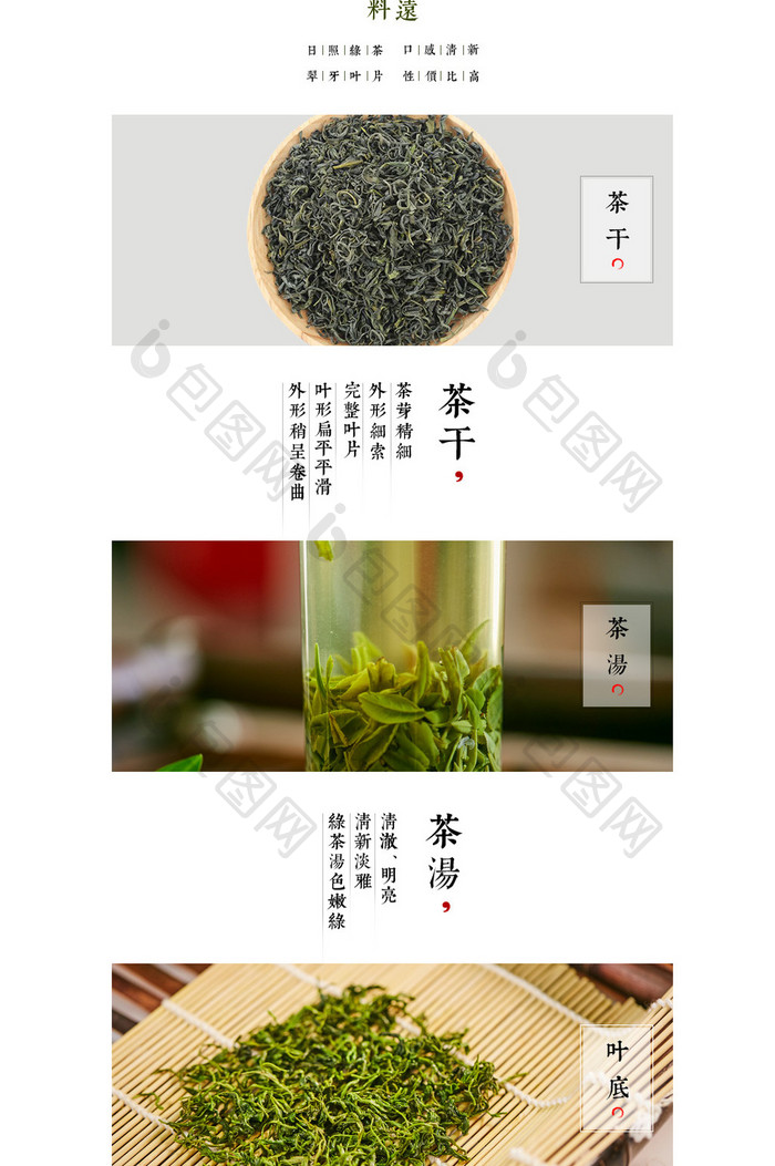 简约绿茶茶叶详情