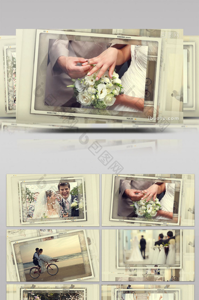 婚礼家庭纪念日相册展示AE模板