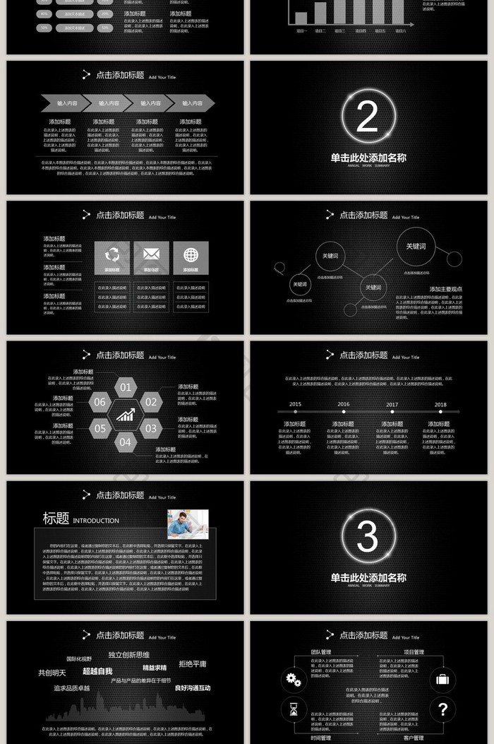 黑色简约公司宣传ppt模版