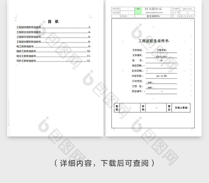 商务职务说明书word模板