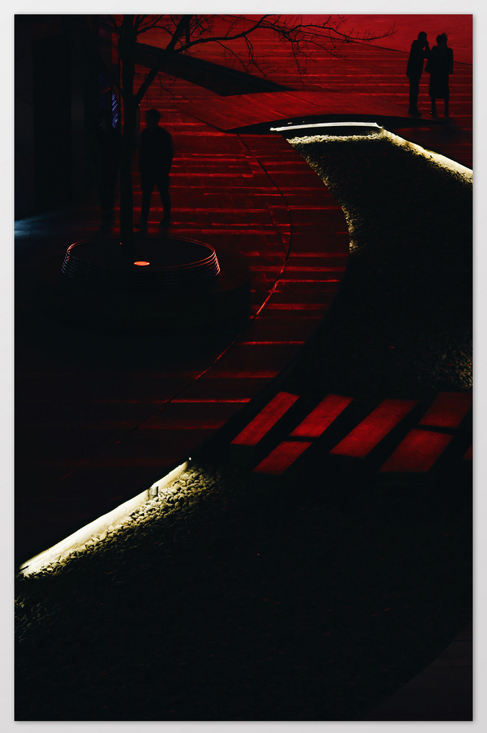 红色大气城市北京三里屯商圈广告摄影图片