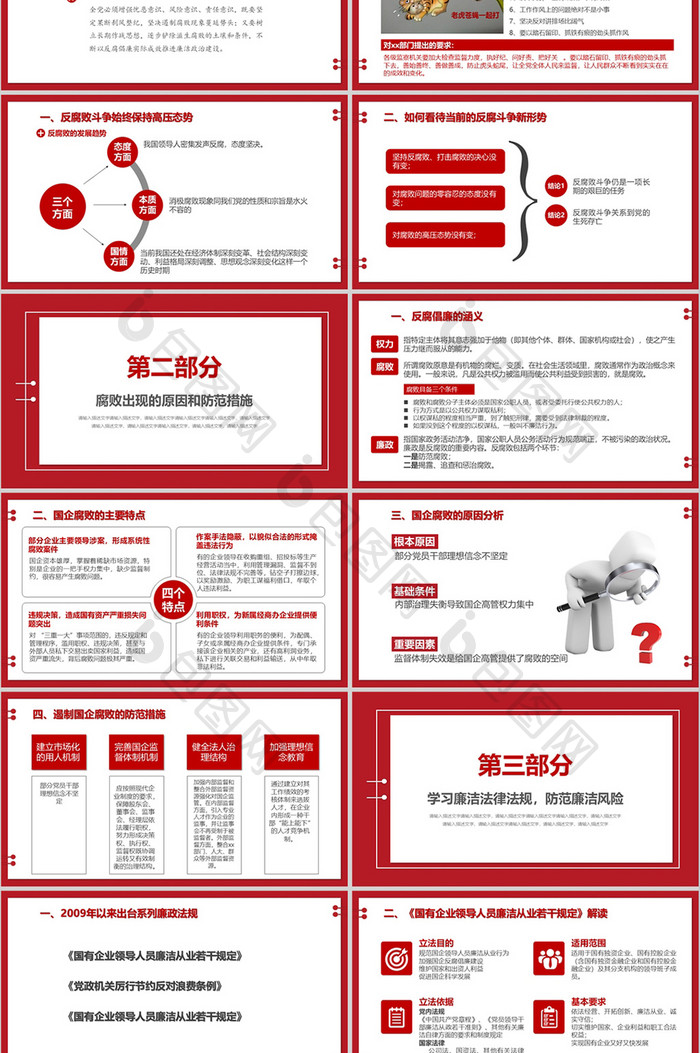 廉政工作建设反腐败廉政建设PPT模板