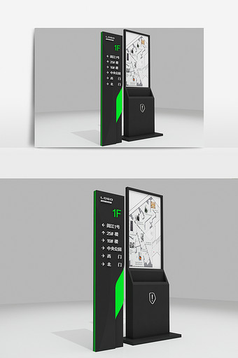 写字楼导视标识指示牌3d模型图片