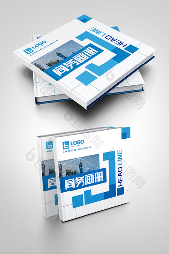 蓝色创意互联网网络电子科技公司画册封面图片