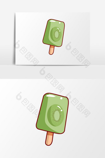 手绘卡通简约冰淇淋水果夹心免扣图片素材图片