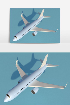 C4D飞机 产品模型 简约清新