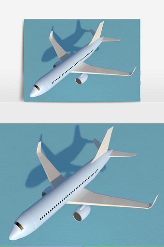 C4D飞机 产品模型 简约清新图片