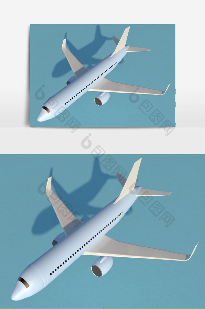 C4D飞机 产品模型 简约清新