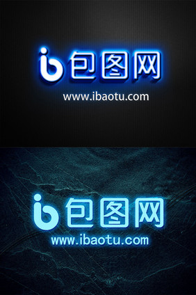 logo样机logo发光贴图效果