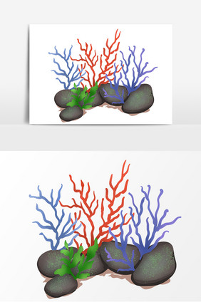 海洋珊瑚形象元素