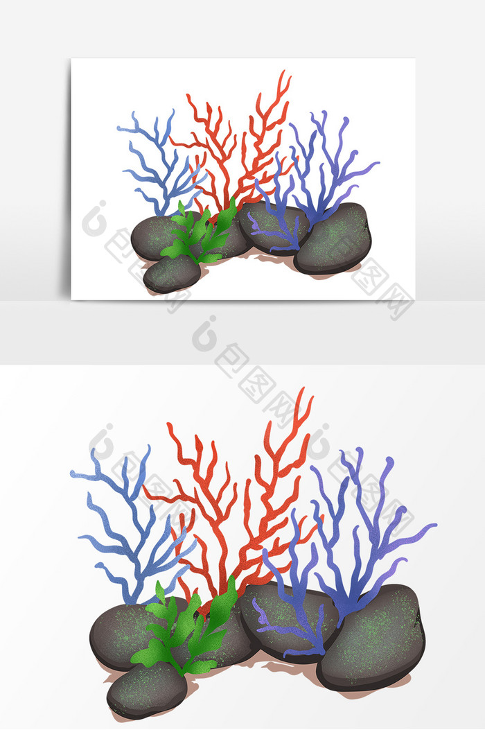 海洋珊瑚形象元素