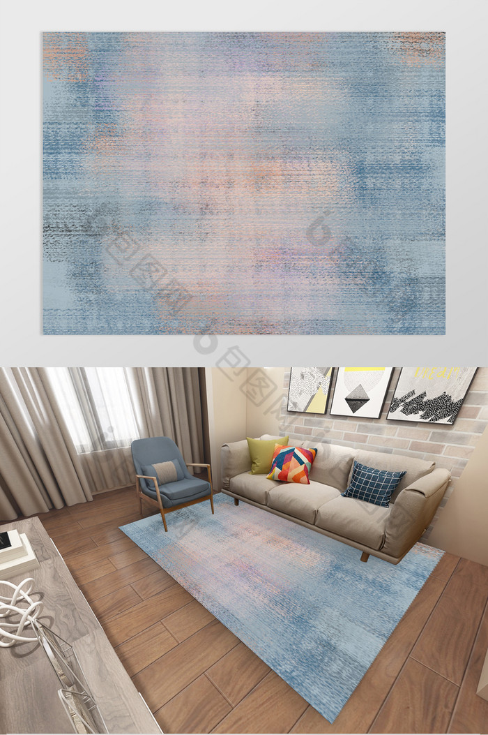 北欧摩洛哥风格抽象客厅卧室地毯图案图片图片