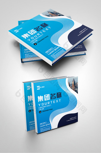 蓝色大气集团公司简介地产企业画册封面图片