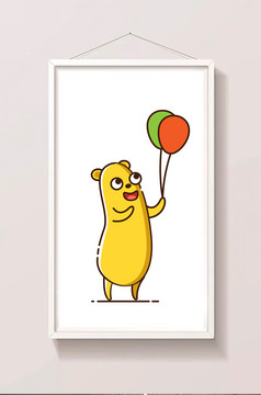 玩气球小黄熊表情