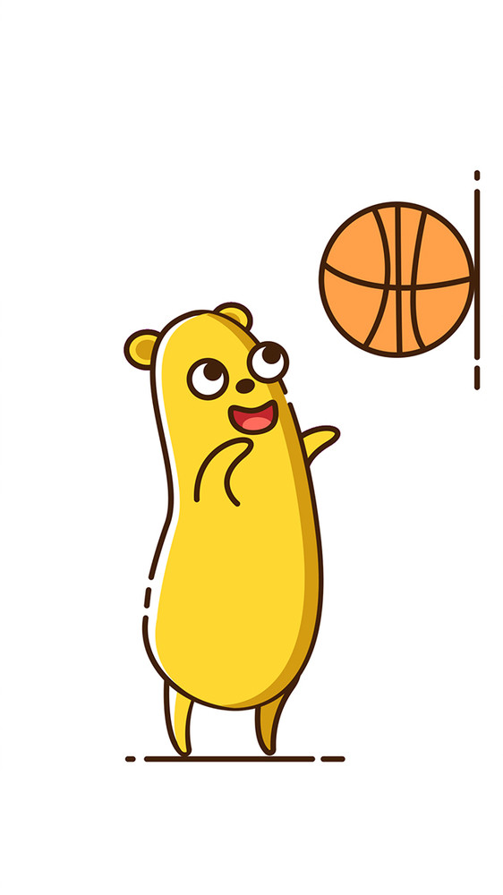 可爱贱萌小黄熊打篮球动态表情包