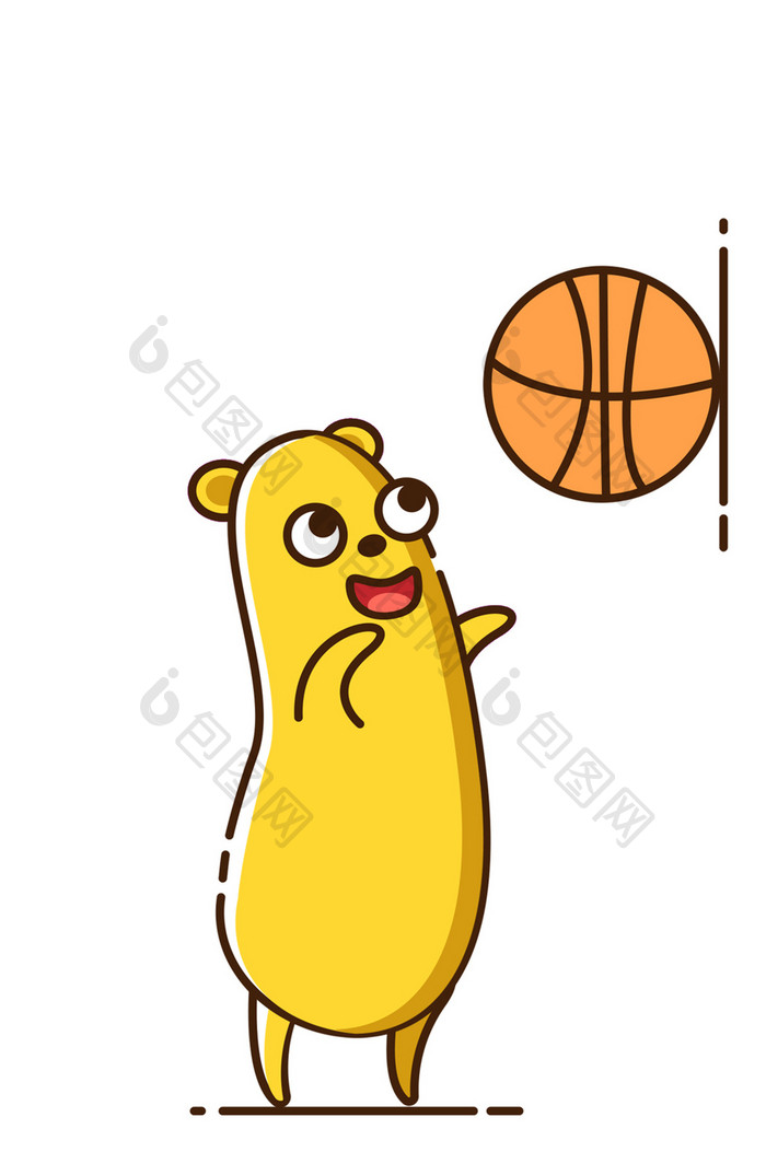 可爱贱萌小黄熊打篮球动态表情包