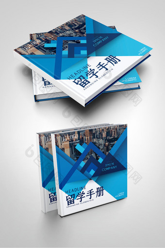 蓝色时尚互联网网络公司地产企业画册封面图片