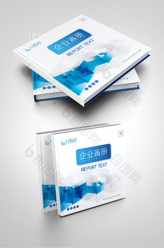 蓝色清新互联网网络科技企业招商画册封面图片