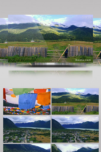 西藏深处的村庄和森林图片