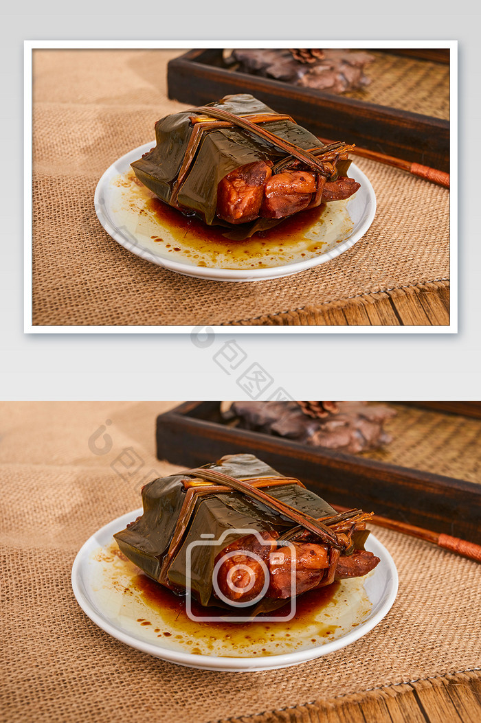 嘉兴粽叶红烧肉五花肉特产美食摄影图片
