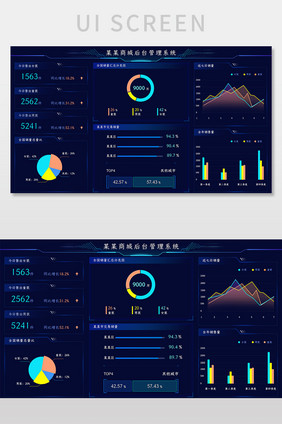 蓝色简约渐变大数据可视化后台管理网页界面