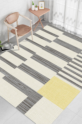 现代北欧简约几何条纹创意质感地毯图案图片