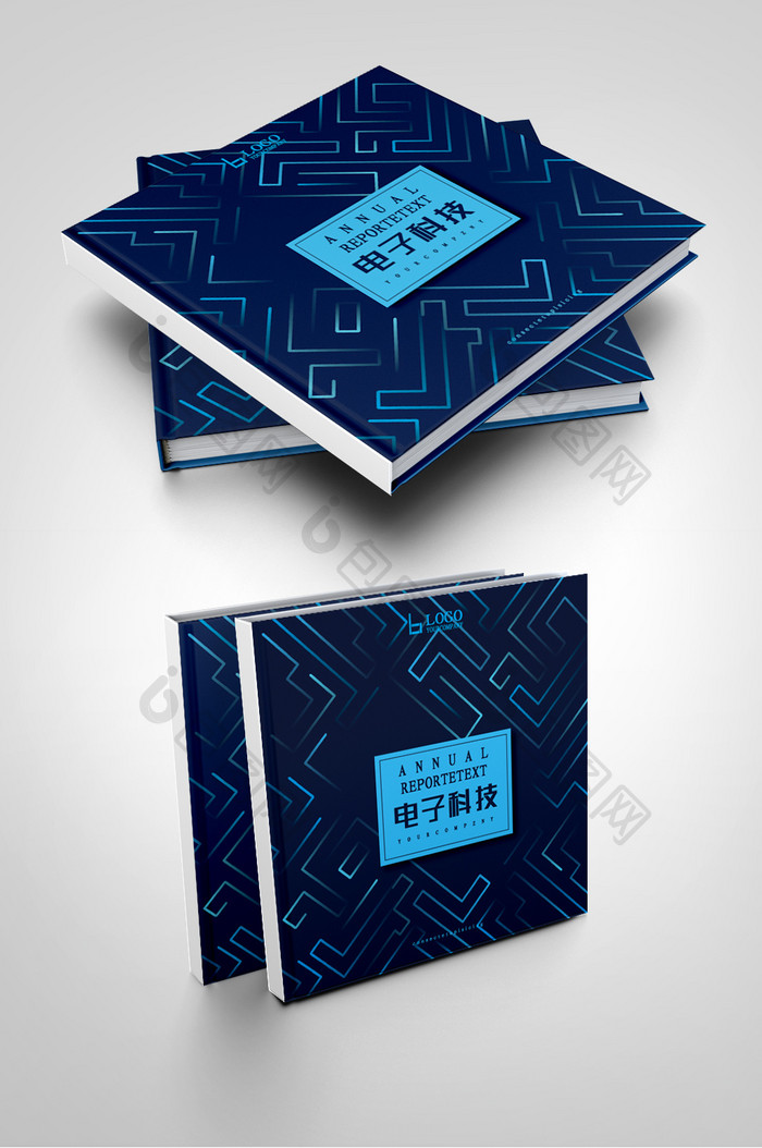 蓝色大气电子科技公司研发产品画册封面